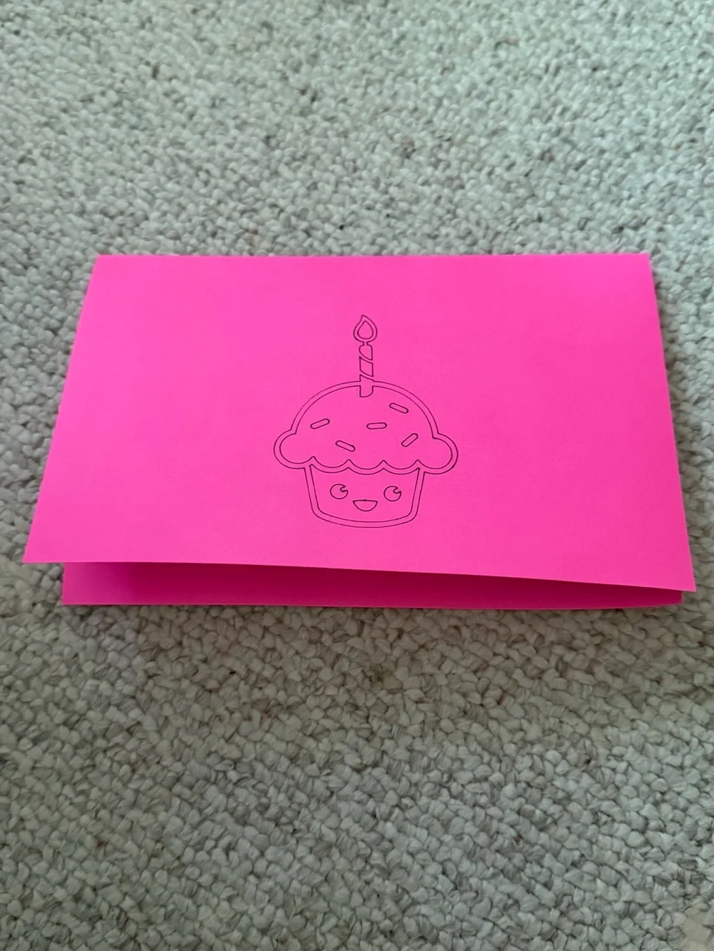 Cute Pink Cupcake Birthday Card Diy